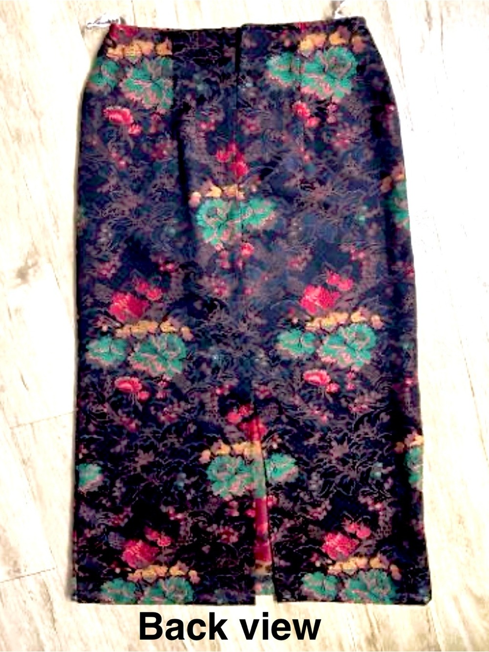 Vintage  Floral Brocade Tapestry Pencil Maxi Skirt – Red, Gold by April Cornell - Picture 12 of 16